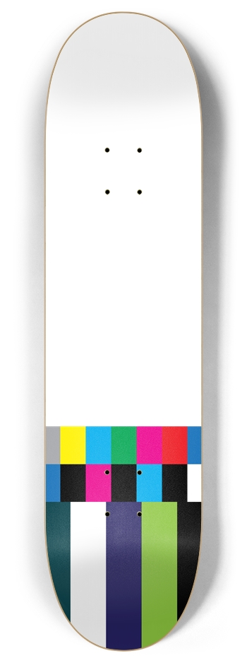 TV Test Pattern 8 Inch Skateboard Deck