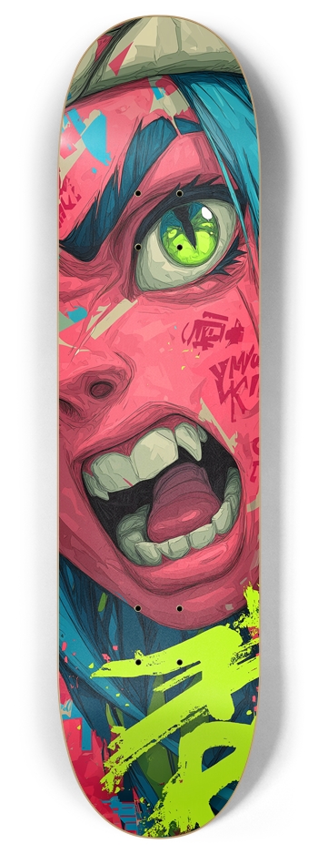 Pink Screaming vintage Manga 8 Inch Skateboard Deck