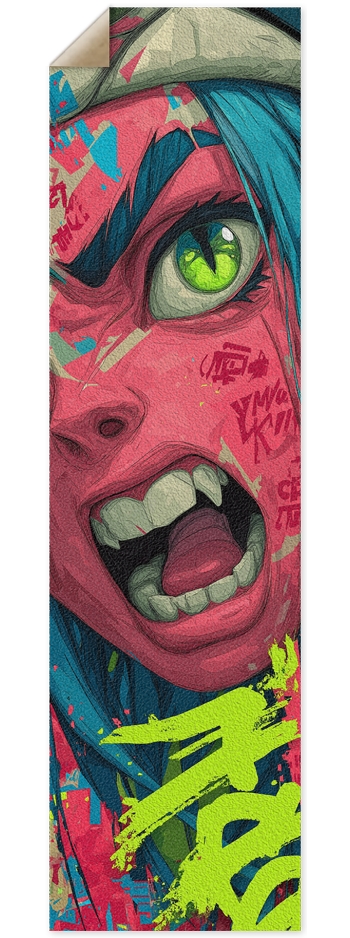 Pink Screaming vintage Manga 9 x 33 Inch Griptape