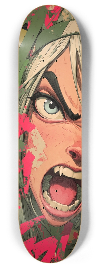 Vintage Screaming girl 8 Inch Skateboard Deck
