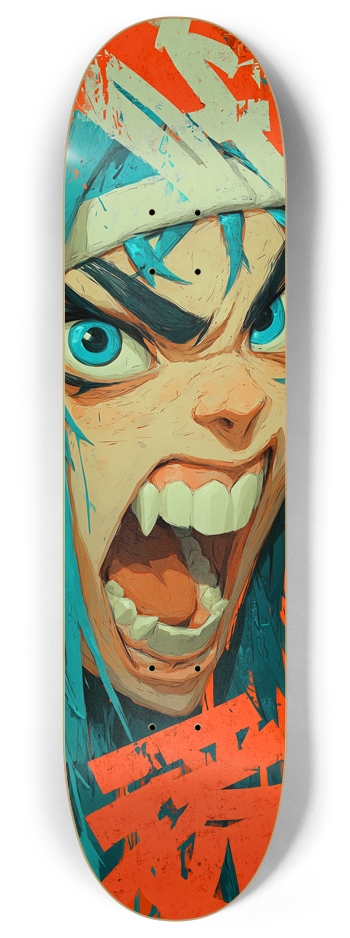 Old School Anime Scream Girl 8 Inch Skateboard Deck