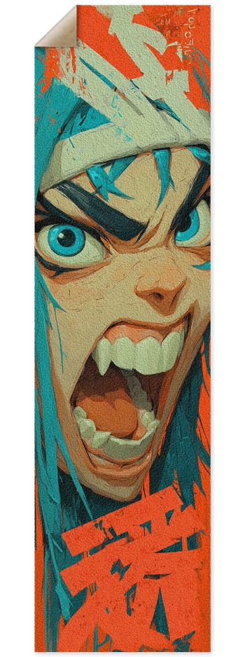 Old School Anime Scream Girl 9 x 33 Inch Griptape