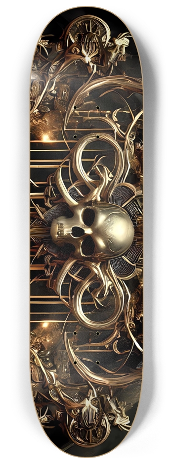 Gold Skull 8-1/4 Skateboard Deck