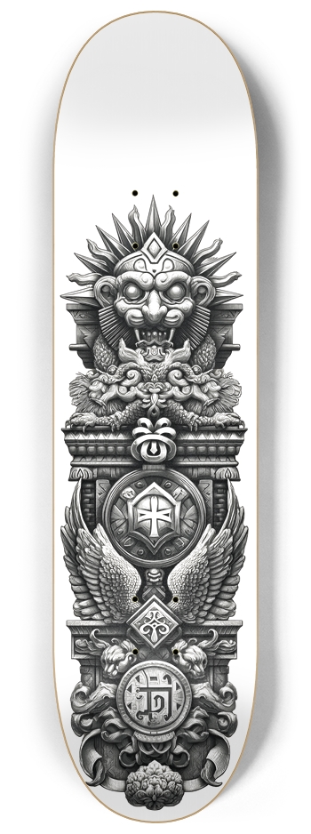 (White is transparent) Dark Society Totem 8-1/4 Skateboard Deck