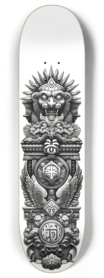 (White is transparent) Dark Society Totem 8 Inch Skateboard Deck