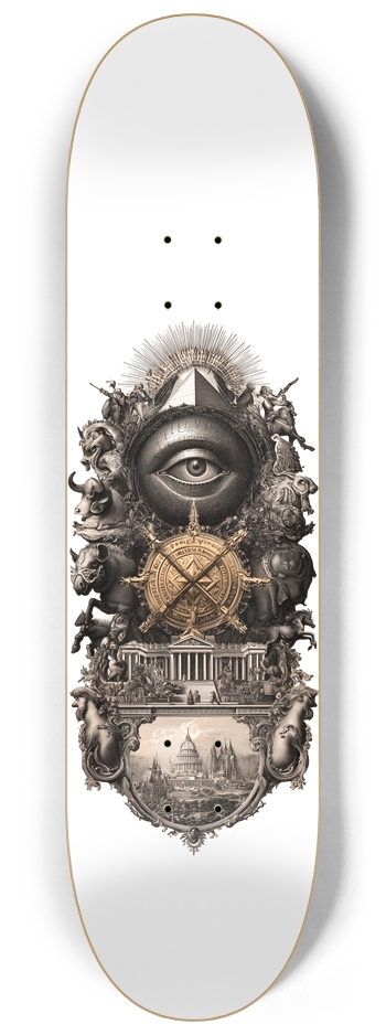 (White is the wood) Illuminati Chimera 8-1/4 Skateboard Deck