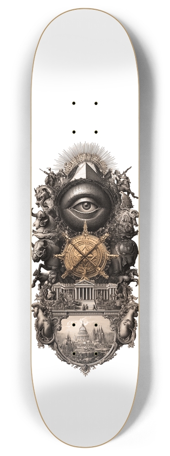(White is the wood) Illuminati Chimera 8 Inch Skateboard Deck