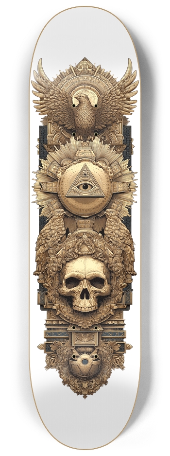 (White is wood deck) Dark Society Totem 8-1/4 Skateboard Deck
