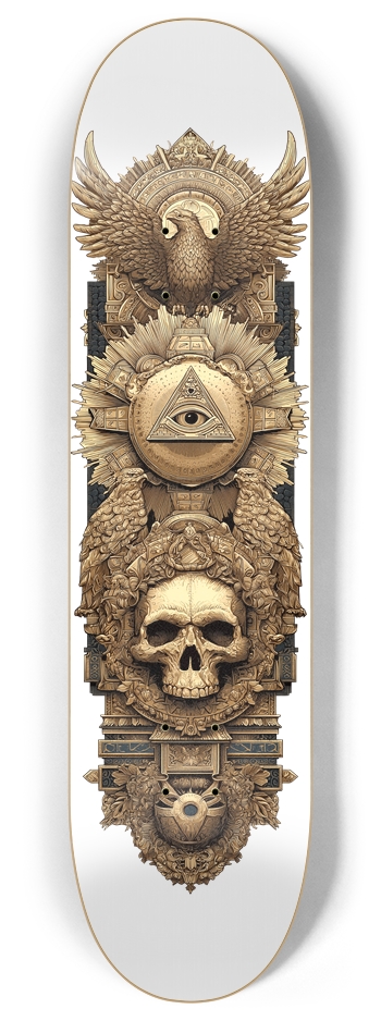 (White is wood deck) Dark Society Totem 8 Inch Skateboard Deck