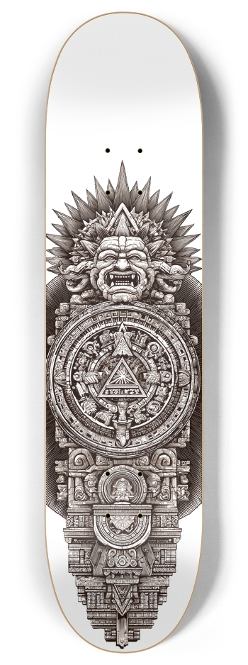 (White is wood) Secrete Civilisation Totem 8 Inch Skateboard Deck