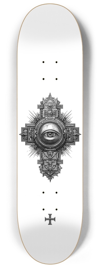 (White is transparent) Rose Croix Society 8-1/4 Skateboard Deck