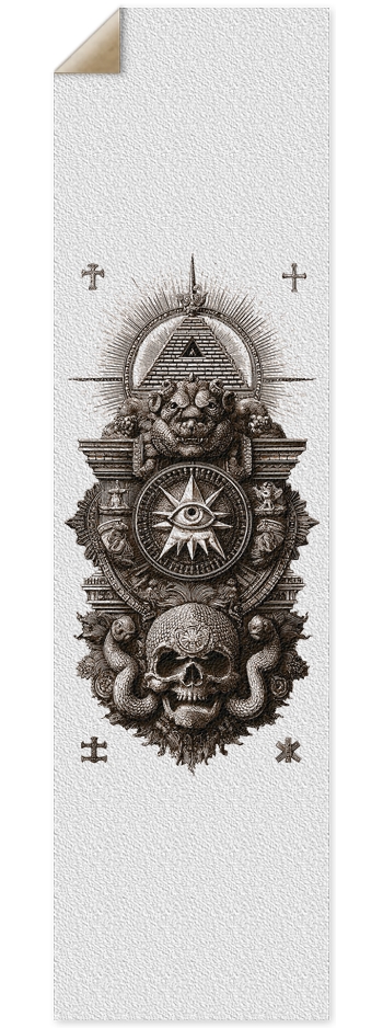 (White is transparent) Dark Civilisation 9 x 33 Inch Griptape