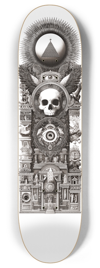 (White is transparent) Dark Society 8 Inch Skateboard Deck