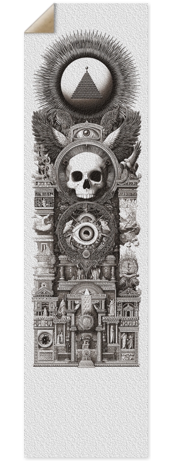 (White is transparent) Dark Society 9 x 33 Inch Griptape