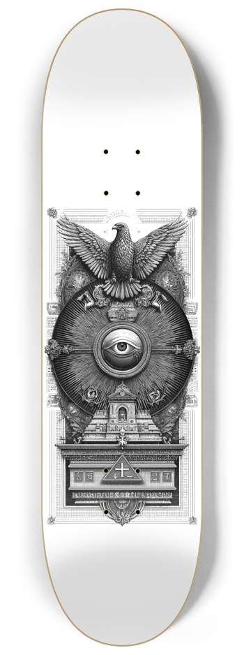 (White is transparent) Secret Civilisation 8-1/4 Skateboard Deck