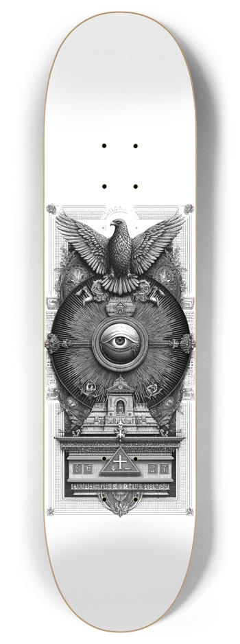 (White is transparent) Secret Civilisation 8 Inch Skateboard Deck