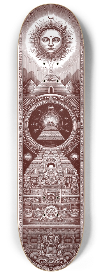 (White is transparent) Hierarchical Vision 8-1/4 Skateboard Deck