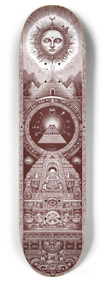 (White is transparent) Hierarchical Vision 8 Inch Skateboard Deck