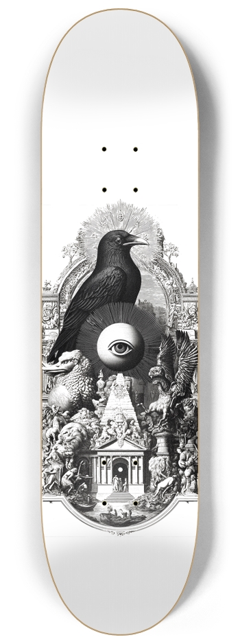 (White is transparent) Scret Crow Society 8-1/4 Skateboard Deck
