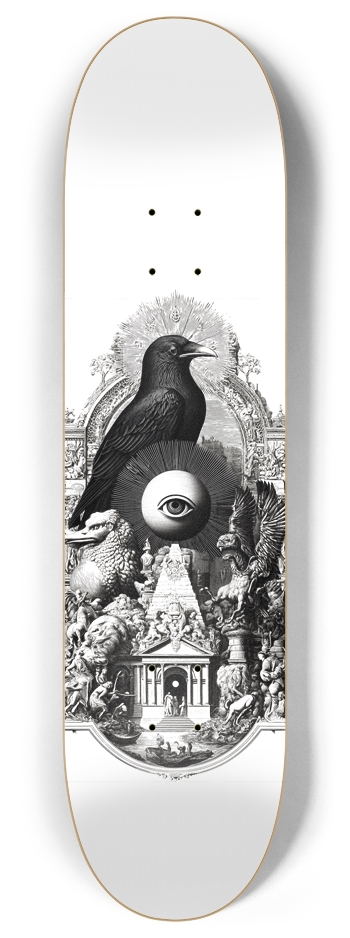 (White is transparent) Scret Crow Society 8 Inch Skateboard Deck