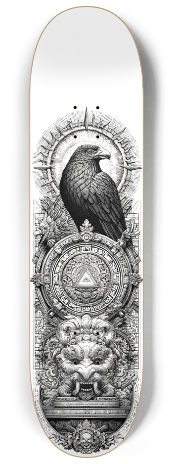 (White is transparent) Black Eagle Society 8-1/4 Skateboard Deck