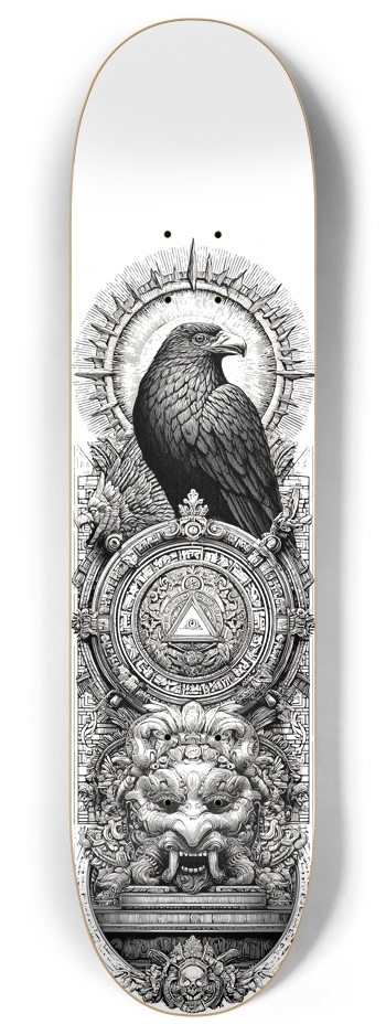 (White is transparent) Black Eagle Society 8 Inch Skateboard Deck